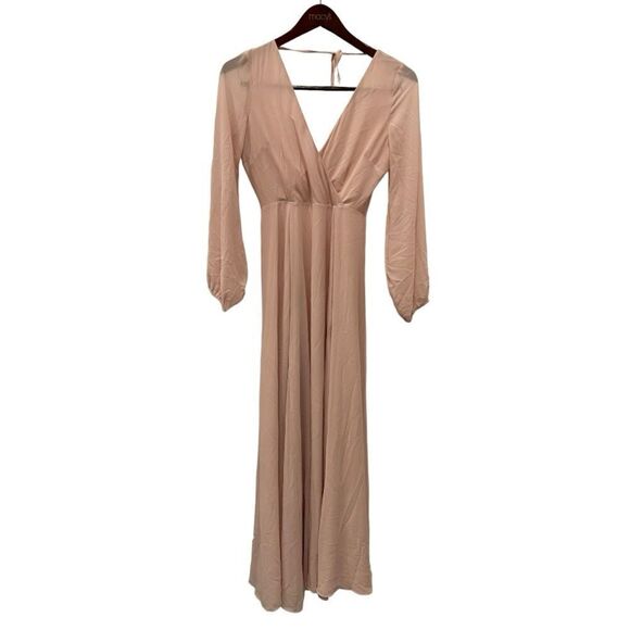 Yumi Kim Love Affair Long Sleeves Maxi Dress in Blush.Size S - Picture 6 of 16